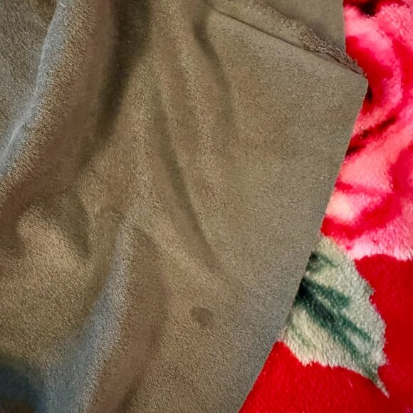 Kensie Olive Green Faux Suede Twist Front Tulip Hem Dress Women’s Size M - Picture 11 of 13